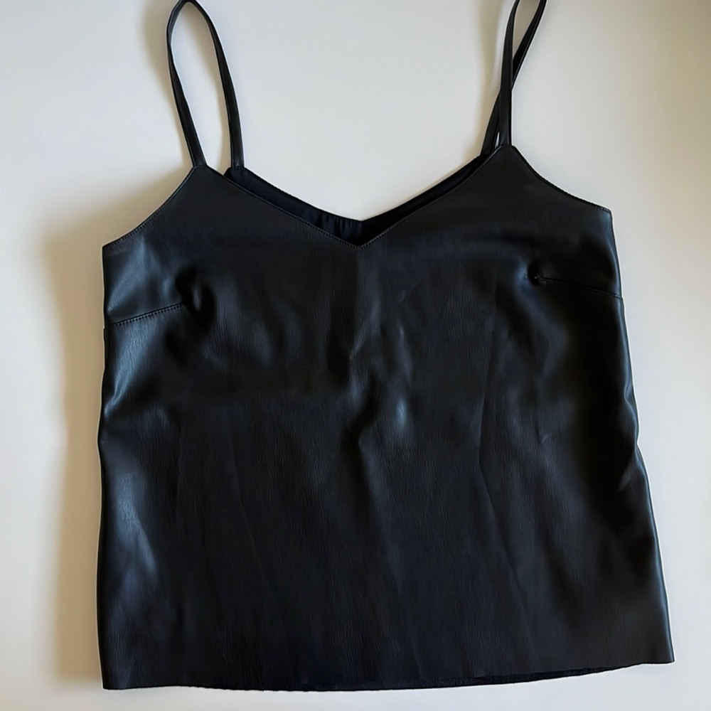 NWT faux leather camisole